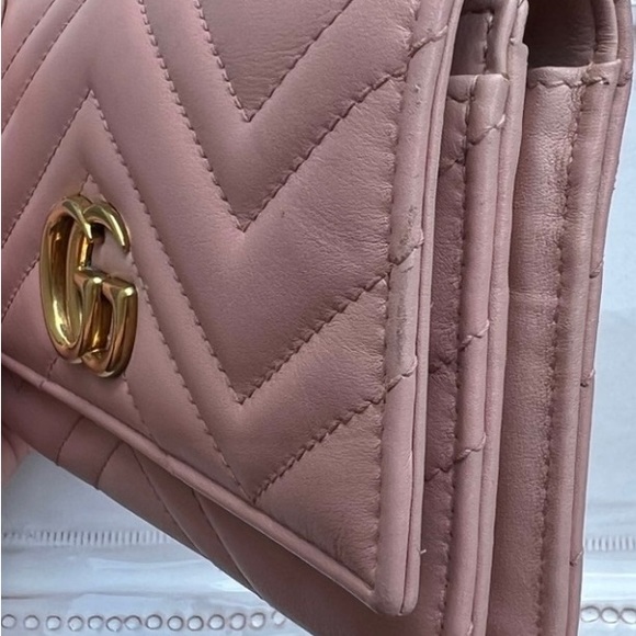 Gucci Calfskin Matelasse GG Marmont Continental🩷🩷🩷 Perfect Pink💛💛💛 - Picture 5 of 8